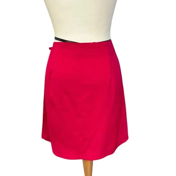 A New Day Womens Satin Mini A-Line Skirt Size Large Pink Side Tie Button Closure - Picture 4 of 14